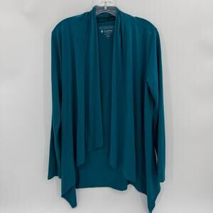 COOLIBAR Sun Wrap Open Cardigan Size S Cascade Front Long Line UPF 50 Teal
